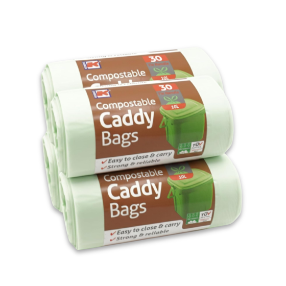 Kordis 30 Tie-Handle Compostable Caddy Bin Liners x 4
