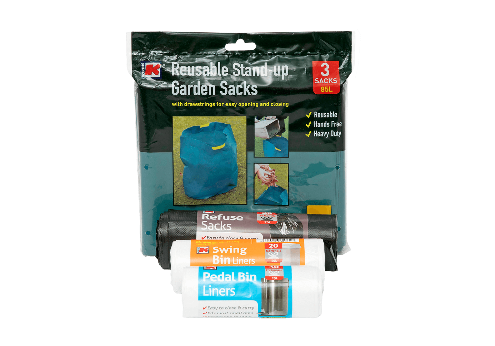 Kordis Bin Liners are strong and thin so they use less material but are just as strong as most major competitors to save money and the environment